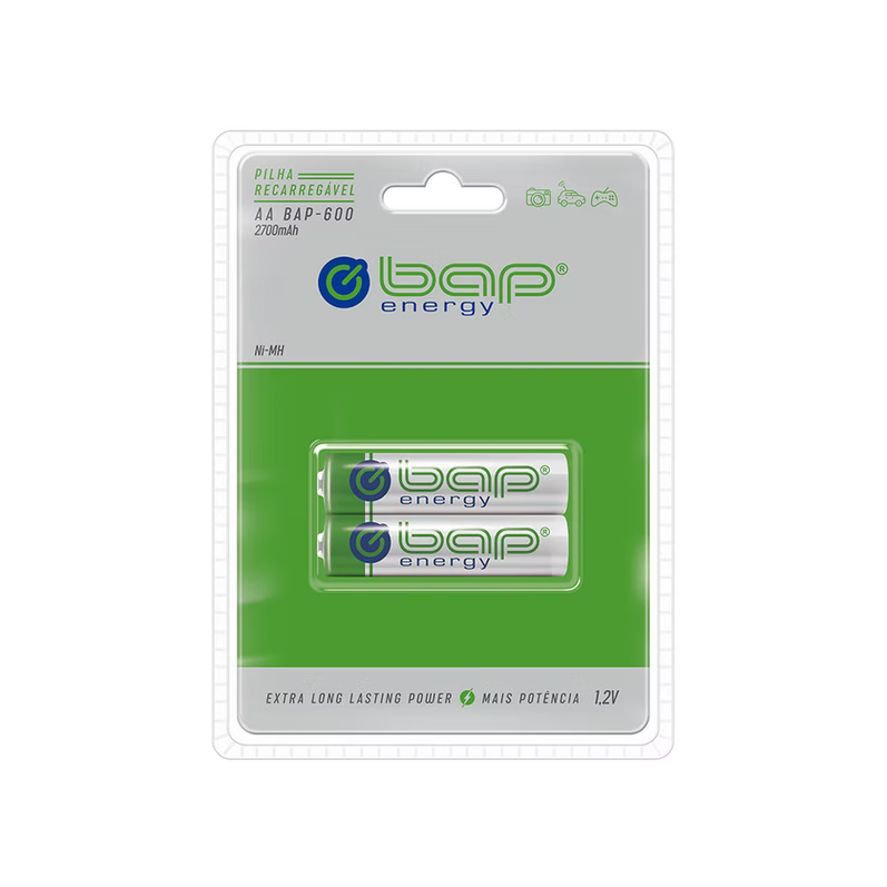 BAP-600 - Pilha Recarregável AA 1.2v 2700mah C/2