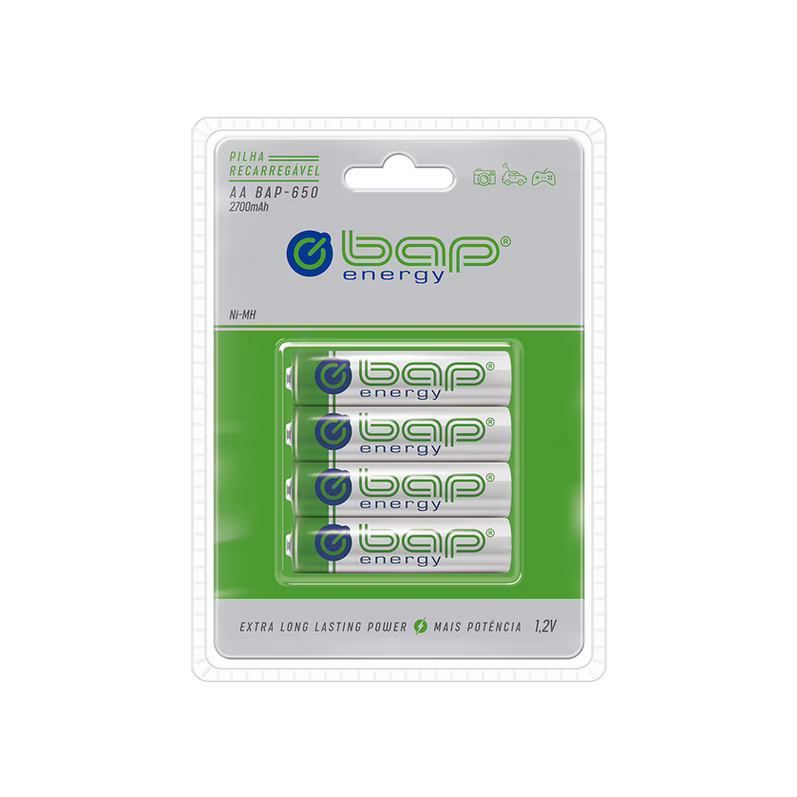 BAP-650 - Pilha Recarregável AA 1.2v 2700mah C/4