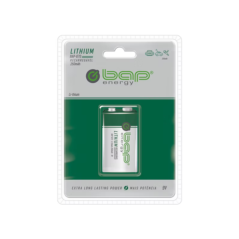 BAP-670 - Bateria Recarregável 9v