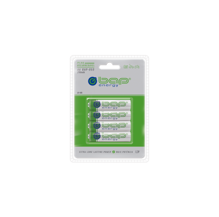 Pilha Recarregável AA 1.2v 2700mah C/4 Bap650